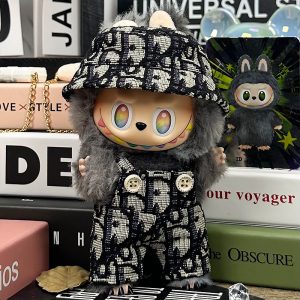 Conjunto Texturizado Negro y Marfil para Labubu – Estilo Artesanal y Chic