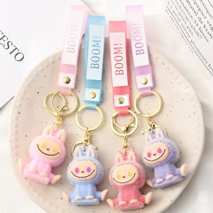 Llavero Labubu kawaii de peluche con colores variados y diseño oficial
