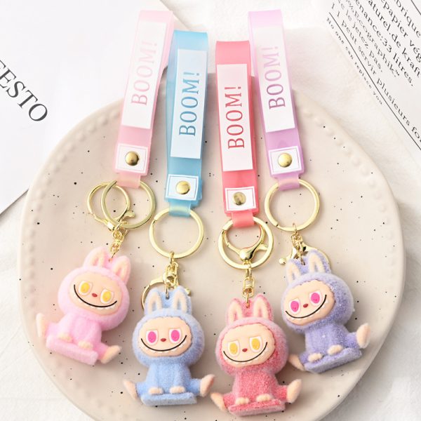 Llavero Labubu kawaii de peluche con colores variados y diseño oficial