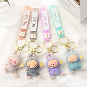 Llavero Labubu de peluche kawaii con diseño mini y colores variados