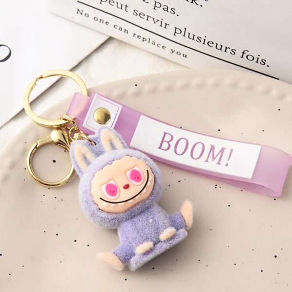 Llavero Labubu kawaii de peluche con colores variados y diseño oficial - Imagen 2
