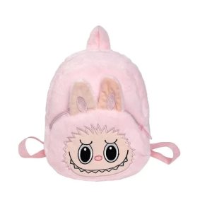 Mochila de peluche Labubu conejo rosa – accesorio kawaii y figura de colección
