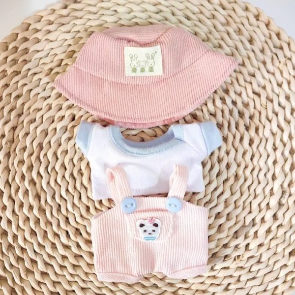 Traje Rosa Pastel para Labubu – Edición Kawaii con Osito y Sombrero de Conejitos - Imagen 2
