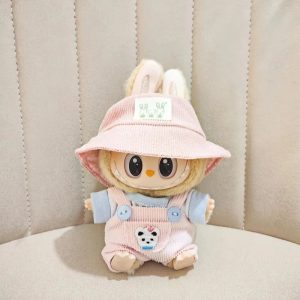 Traje Rosa Pastel para Labubu – Edición Kawaii con Osito y Sombrero de Conejitos