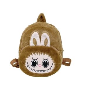 Mochila de peluche Labubu conejo marrón – accesorio kawaii y figura de colección
