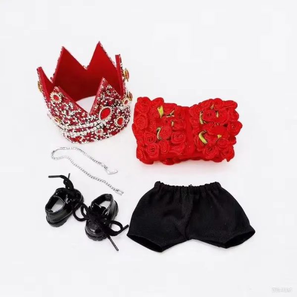 Traje Corona Real para Labubu – Edición Rosas Rubí - Imagen 6