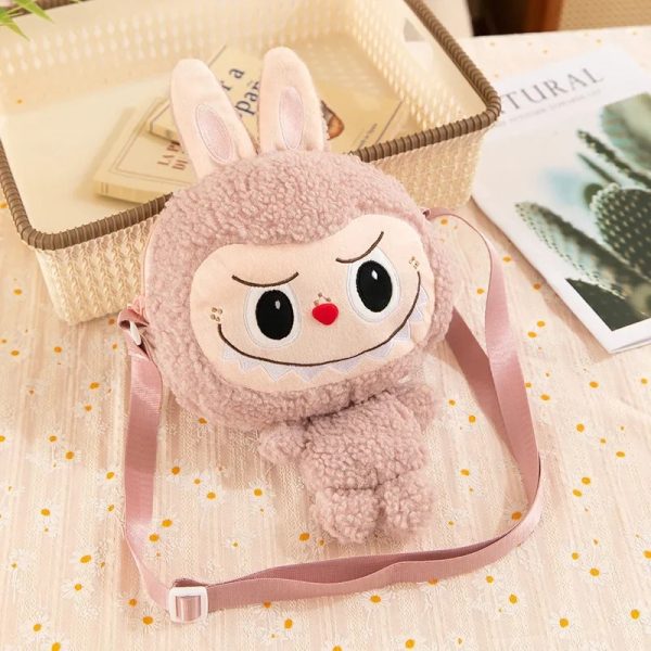 Bolso de peluche Labubu conejo beige – accesorio kawaii y figura de colección
