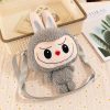 Bolso de peluche Labubu conejo gris – accesorio kawaii y figura de colección
