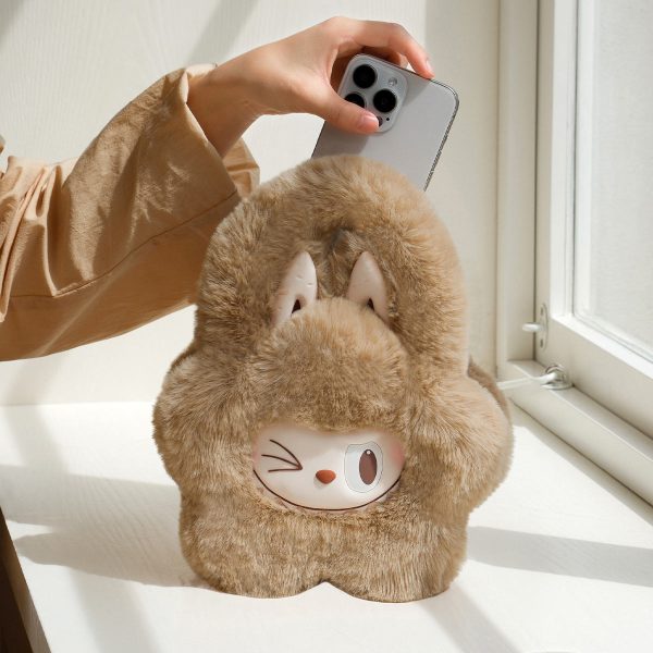 Bolso de Peluche Kawaii Marrón – Mochila con Diseño Conejito Adorable