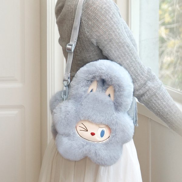 Bolso de Peluche Azul Kawaii – Mochila Conejito Suave y Adorable
