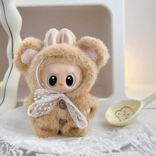 Ropa para Muñeca de Peluche 17 cm – Conjunto Kawaii Abrigo y Capucha Osito - Imagen 2