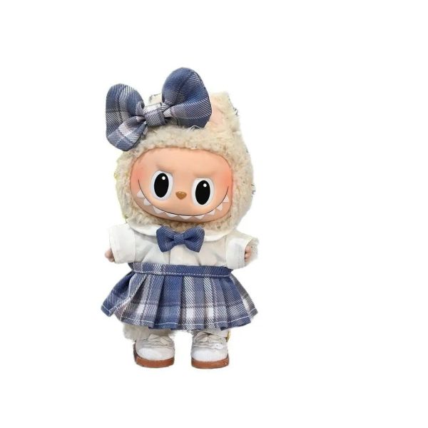 Conjunto de Ropa Kawaii para Muñeca Labubu – Vestido Azul con Lazo