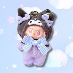 Peluche Labubu × Sanrio Kuromi (17 cm) – Edición Kawaii Gótica de Colección