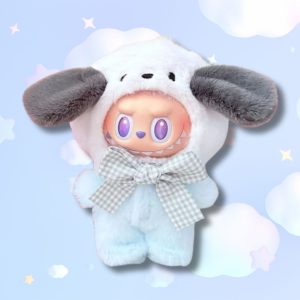 Peluche Labubu × Sanrio Pochacco - Edición Kawaii Azul Pastel de Colección