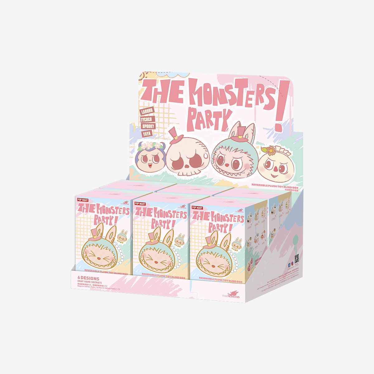 The Monsters Party – Peluches reversibles Blind Box | Llavero coleccionable kawaii de diseño
