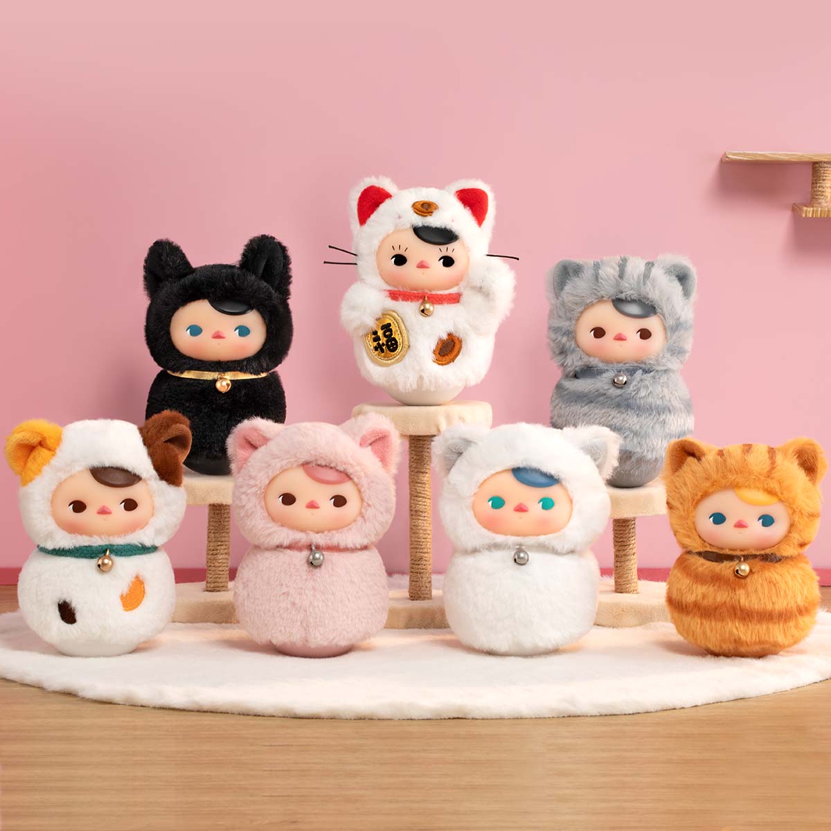 PUCKY Roly-Poly Kitty Series – Figuras coleccionables Blind Box | Peluches vinilo kawaii de gatitos - Imagen 3