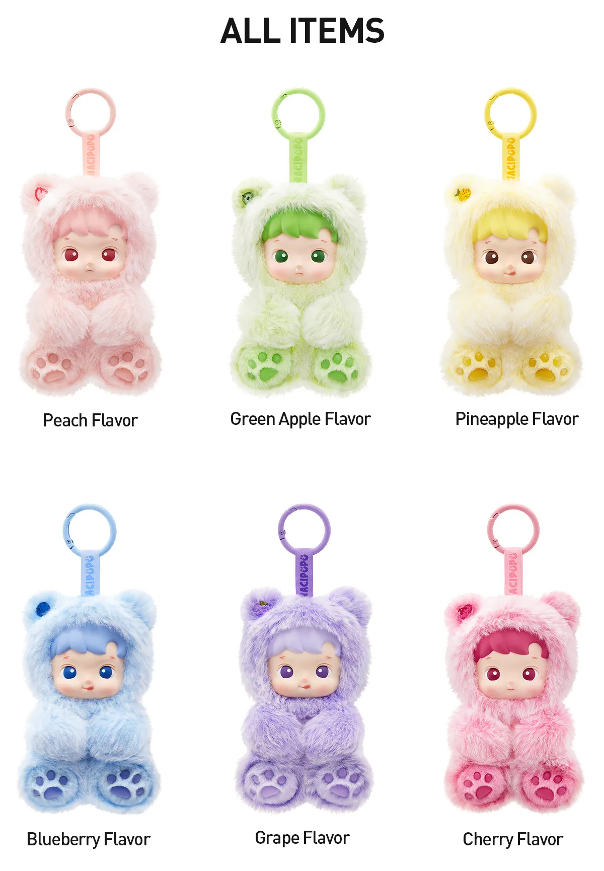 HACIPUPU Gummy Bear Series – Colgantes de peluche vinilo Blind Box | Figuras coleccionables kawaii - Imagen 9