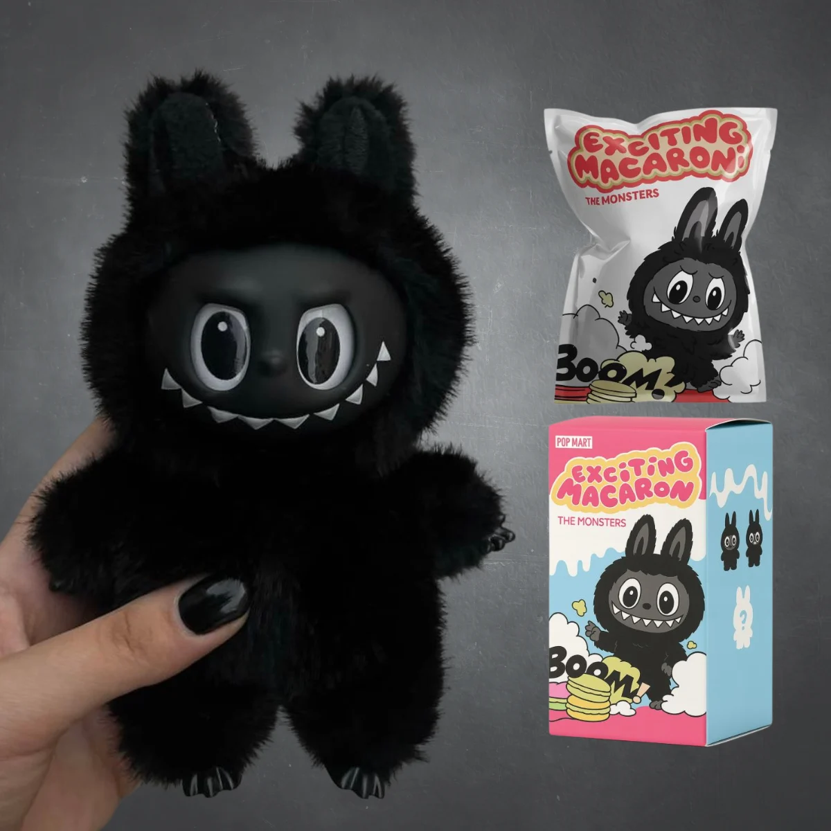 The Monsters – Peluche Exciting Macaron Black Face (17 cm) | Figura coleccionable de diseño