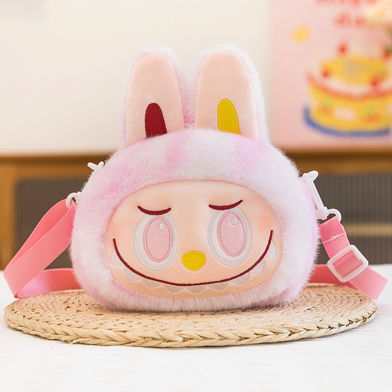Bolso de peluche Labubu – Diseño Big Into Energy Bunny (22 cm) | Bandolera suave y kawaii de colección