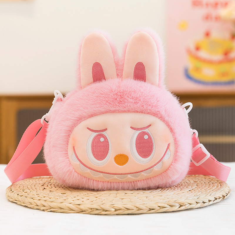 Bolso de peluche Labubu – Diseño Conejito Rosa - Bandolera suave y adorable