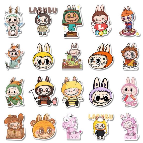 Pegatinas Labubu – Set de 80 pegatinas vinilo impermeables | Stickers coleccionables y decorativos - Imagen 2