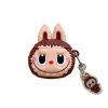 Funda protectora Labubu para AirPods (Rosa / Verde / Marrón) – Carcasa de silicona antigolpes con llavero decorativo - Brown