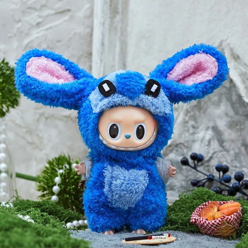 Disfraz de Peluche Labubu × Stitch - Traje Azul Esponjoso y Adorable - Imagen 2